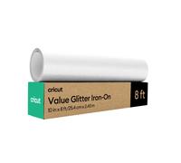 Cricut Value Glitter Iron On White (rotolo da 25,4 cm x 2,4 m) - Vinile termoadesivo HTV