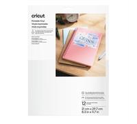 Cricut Vinile stampabile, formato A4, 12 fogli (bianco)