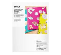 Cricut Carta adesiva stampabile, formato A4, 8 fogli (bianco)