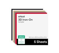 Cricut Vinile termoadesivo 3D termoadesivo, 1,5 m, 30,5 x 30,5 cm (5 pezzi)