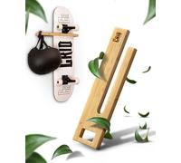 CRID Supporto da parete per skateboard, in bambù, universale, per skateboard, longboard, snowboard, wakeboard, Balance Board Wakeskate, kit di montaggio incluso