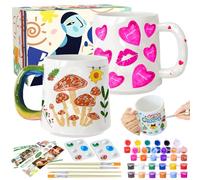 Crifeton ceramica pittura set, tazze pittura set contiene tazze, pennello, colori e istruzioni per dipingere, set di pentole per casa, Bastelset adulti