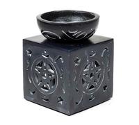 CRIGEMA - Brucia Essenze in Pietra ollare - Bruciatore con portacandela e Diffus