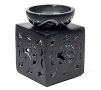 CRIGEMA - Brucia Essenze in Pietra ollare - Bruciatore con portacandela e Diffus