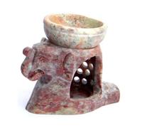 CRIGEMA - Brucia Essenze in Pietra ollare - Bruciatore con portacandela e Diffus