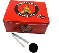 CRIGEMA - Kit Pinza e Carboncino per Incenso in grani - Pinza di 7,5cm - Carboncino 3,3cm di diametro (100 Carboncini)