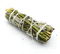 CRIGEMA - Smudge di Salvia Bianca e Ruta per Purificazione dalla California - Mazzetto di ca. 10 cm, 25-35 grammi l'uno - Confezionato in un Sacchettino con Zip richiudibile (1)