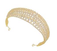 CRILSTYLEO 1 Pc Super Flash Piena Di Diamanti Splendida Vestito Di Copricapo Da Sposa Da Damigella D'onore Del Momento Memorabile Nozze Strass Golden