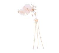 CRILSTYLEO 1sacchetto Clip Per Eleganti a Forma Di Libellula Con Dettagli Frange Accessori Per Matrimoni e Costumi Antichi Perfetti Per Foto e Occasioni Speciali Bianco