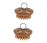 CRILSTYLEO 2 Pz Pettine Da Massaggio in Legno Di Sandalo Districare La Spazzola Per Portatile Pettine Elettrico Ratto Premendo Spazzola Per Riscaldata Magica Brown