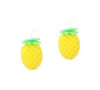 CRILSTYLEO 2 Pz Spugna Da Bagno Per Bambini Spazzola Per Il Bagnetto Spugne Per La Pulizia Spugne Doccia Rete Esfoliante Bagnoschiuma All'ananas Vasca Da Bagno Per Neonato Pouf Doccia Yellow