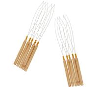 CRILSTYLEO 20 Pz Parrucca Con Manico in Legno All'uncinetto Turner Pinze Mancia Cintura Cordoncini Kit Infila Catena Gancio Intrecciatura Estensioni Trama Attrezzo Estensione Yellow Di Legno