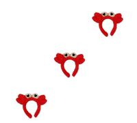 CRILSTYLEO 3 Pz fasce di granchio bandalette hair red gioielli per Fascia per il lavaggio del viso fascia per truccarsi cerchio per in peluche cerchi per rosso