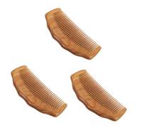 CRILSTYLEO 3 Pz Pettine in legno di sandalo verde piastra per senza fili mano pettini pettine lisciante Pettine massaggiatore per cuoio capelluto pettine a denti fini pettine di legno