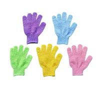 CRILSTYLEO 5 Paia Guanti Esfolianti Da Bagno A Cinque Dita Guanti Per Scrub Corpo Da Bagno Doccia Sauna Sapone Scrub Gel Sali Marini Design Elastico Taglia Unica