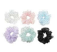 CRILSTYLEO 6 Pezzi Scrunchy Poi Anelli Elastici Coda Cavallo Donna Accessori Moda Fermagli Elastici Unisex