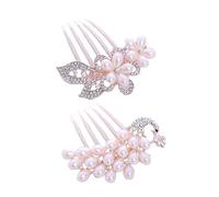 CRILSTYLEO Accessori Perle E Strass Pettine Laterale Per Sposa Coppia Di Pettini Sposa Per Matrimoni E Feste