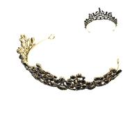 CRILSTYLEO Barocca Vintage Sposa Fascia Nera Copricapo Compleanno Matrimonio Decorazione Testa Accessorio Amanti Feste