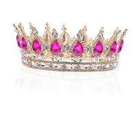 CRILSTYLEO diadema nuziale rotondo copricapo della sposa corone per le donne corone principesse coroncine principesse adornare tiara di strass sposa archetto da principessa per bambina
