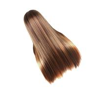CRILSTYLEO Parrucca Liscia Marrone Graduata Per Donna Parrucca Alla Moda Accessorio Per Da Ragazza Leggera Dall'aspetto Naturale