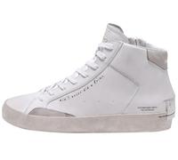 Crime London, High Top Distressed, Scarpe Sneaker Mid Pelle, Moda Fashion (White, Sistema Taglie Calzature EU, Adulto, Numero, Media, 43)