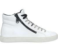 Crime London, High Top Double Zip, Scarpe Sneaker Mid Pelle, Moda Fashion (White, Sistema Taglie Calzature EU, Adulto, Numero, Media, 44)