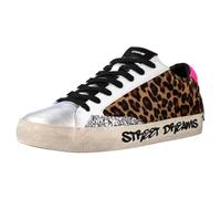 Crime London, Low Top Distressed, Sneaker Leather Moda Fashion Woman (Leo Multicolor, Sistema Taglie Calzature EU, Adulto, Numero, Media, 37)