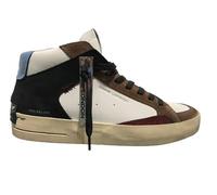 Crime London Sneaker Sk8 Deluxe Mid in Pelle White/Brown U25CR04 15150AA7.68 43