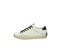 Crime London Sneaker Uomo 16001 in Pelle Bianca Bianco/Nero, 41