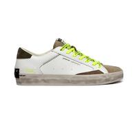 Crime London Sneaker Uomo Distressed Army Green con Lacci Fluo