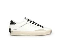 Crime London Sneaker Uomo 16001 in Pelle Bianca Bianco/Nero, 42