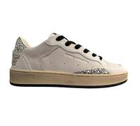 Crime London Chelsea Sneaker Donna in Pelle Bianca e Glitter Argento - 21203AA7B 10 - Taglia, Bianco, 37 EU