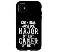 Criminal Justice Major By Day Gamer By Night Criminology Custodia per iPhone 11