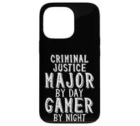 Criminal Justice Major By Day Gamer By Night Criminology Custodia per iPhone 13 Pro