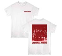 Criminal Minds - Gruppo Lotto - 2-Sided Stampa Adulti Solido T-Shirt - Bianco
