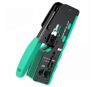 Crimpatrice passante all-in-one for connettori di rete standard e schermati RJ45 RJ12 RJ11 e CAT5/5e CAT6 CAT6a CAT7(Green)