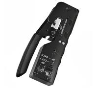 Crimpatrice passante all-in-one for connettori di rete standard e schermati RJ45 RJ12 RJ11 e CAT5/5e CAT6 CAT6a CAT7(Black)