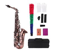 Crimson Bronzo Bent Bent EB Alto Sassofono E-Flat Scoved Pattern Strumento Di Legno Con Custodia Per Il Trasporto Kit principianti sax