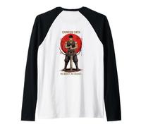Crimson Giuramento Guerriero Dark Fantasy Samurai Anime Arte Giapponese Maglia con Maniche Raglan