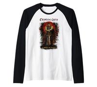 Crimson Giuramento Guerriero Dark Fantasy Samurai Anime Arte Giapponese Maglia con Maniche Raglan
