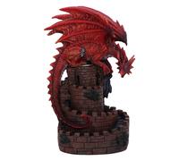 Crimson Keep Red Dragon Backflow Incense Burner 22Cm NUOVO