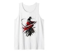 Crimson Samurai Ink Warrior Katana Battle Motion Art Canotta