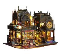 CRIOLPO Kit fai da te per casa delle bambole in miniatura, set fai da te per piccola casa in legno per adulti, piccolo giocattolo fatto a mano con mobili dettagliati - Holo Magic City
