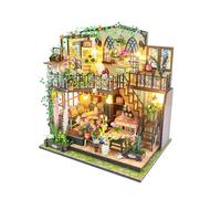 CRIOLPO Kit per casa delle bambole in miniatura fai-da-te, kit per casetta con mobili, modello artigianale in legno 3D per piccola casa delle bambole, kit per la realizzazione - Darcy Flower Room