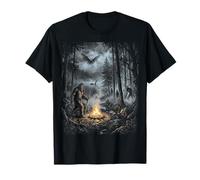 Criptidi Falò Bigfoot Mothman Foresta Lago Leggende Maglietta
