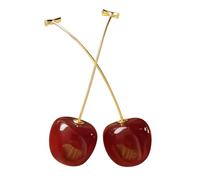 Cris Vida Valor - 1 Paio di Orecchini 3D a Ciliegia per Donna e Ragazza | Orecchini con Design Originale Divertente | Ipoallergenico, Leggero, Elegante | Confezione Regalo Premium - “Vivi la Vita e