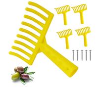 Crisalide®- 5 PZ Rastrello Pettine per Olive, 9 Denti in Plastica, Attacco Conico per Manico Universale, in Plastica Giallo PROFESSIONALE