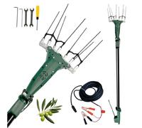 Crisalide® Abbacchiatore Elettrico per Olive TWIST-12 - Scuotitore 12V 140W Brushless con Asta Telescopica 2,3-3,0 m, Pettini in Fibra di Carbonio e Cavo da 15 m - Raccogliolive Professionale