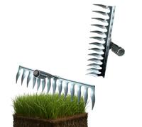 CRISALIDE® Arieggiatore per Prato 14 Denti in Metallo - Rastrello Professionale per Arieggiare il Prato, Migliora Drenaggio e Circolazione dell’Aria - Larghezza 38 cm - Manico non incluso