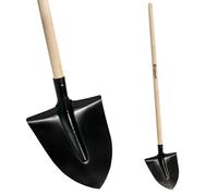 Crisalide® - Badile Nero Super Resistente In Acciaio 30x29 cm, Completo Di Manico In Legno Da 135cm, Versatile per Uso Agricolo, Giardinaggio e Lavori Pesanti, Multiuso, Pala da Neve,